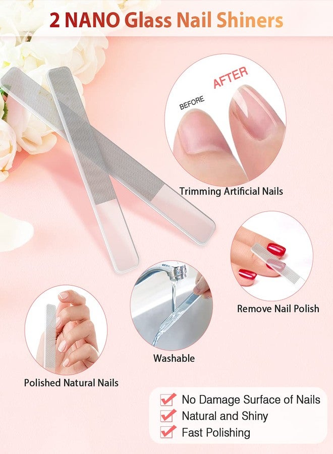 HealPure مبرد أظافر زجاجي وملمع أظافر، طقم فاخر مكون من 4 قطع: مبرد أظافر كريستالي وملمع أظافر زجاجي نانو، مع علبة، أداة مانيكير احترافية، مبرد أظافر تشيكي للأظافر الطبيعية، هدية للنساء والفتيات - Image 3
